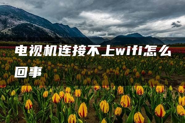 电视机连接不上wifi怎么回事