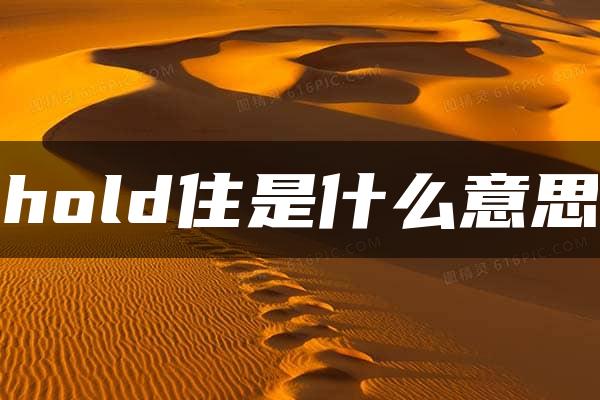 hold住是什么意思