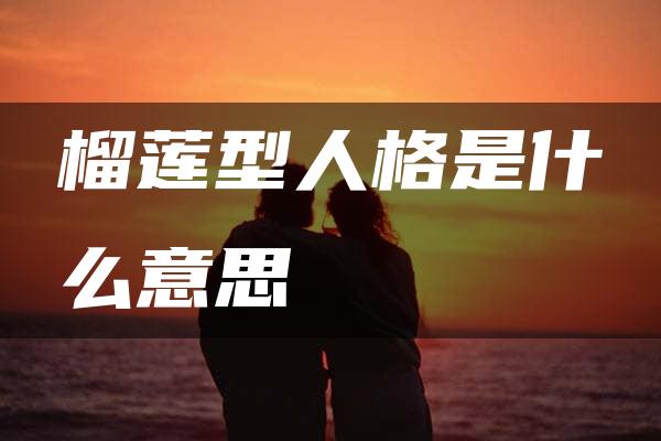 榴莲型人格是什么意思