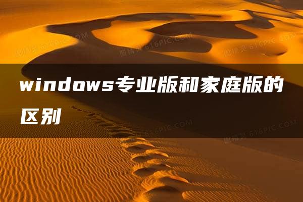 windows专业版和家庭版的区别