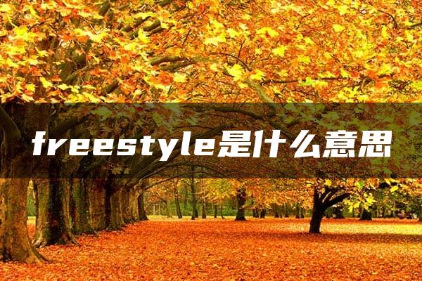 freestyle是什么意思