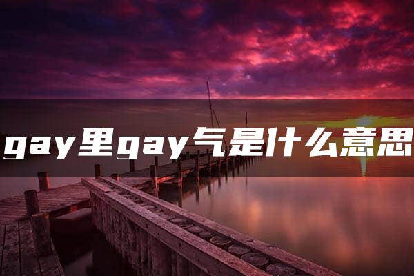 gay里gay气是什么意思