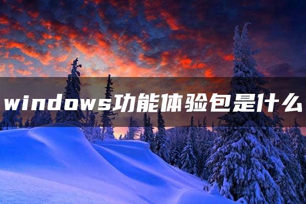 windows功能体验包是什么