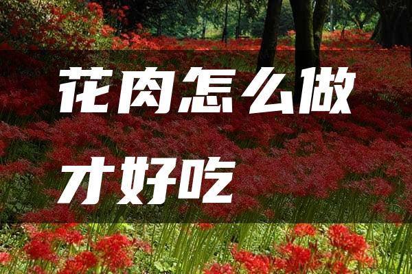 花肉怎么做才好吃