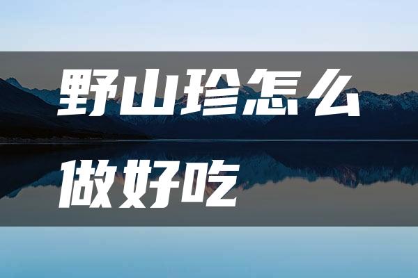 野山珍怎么做好吃