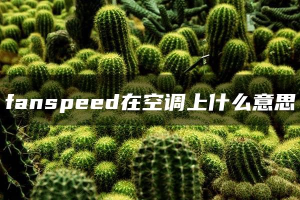 fanspeed在空调上什么意思