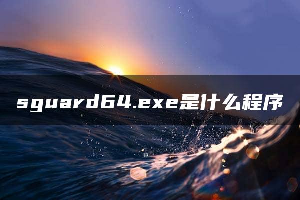 sguard64.exe是什么程序