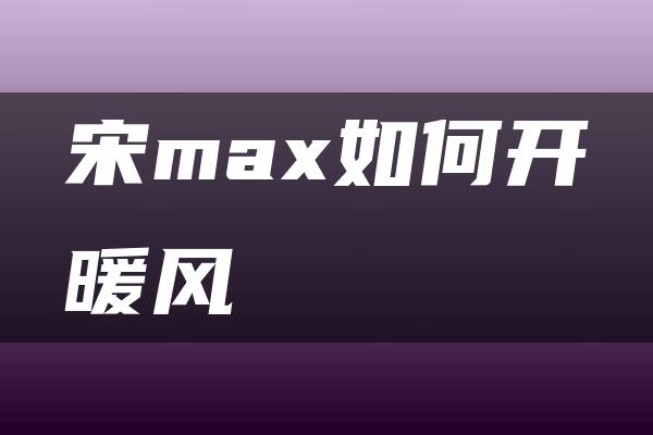 宋max如何开暖风