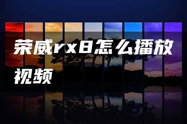 荣威rx8怎么播放视频