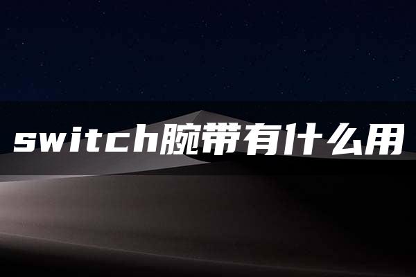 switch腕带有什么用