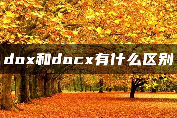 dox和docx有什么区别