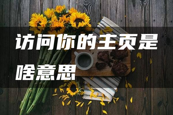 访问你的主页是啥意思