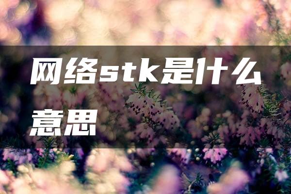 网络stk是什么意思