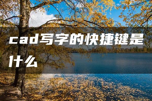 cad写字的快捷键是什么