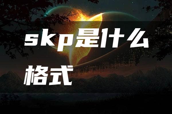 skp是什么格式