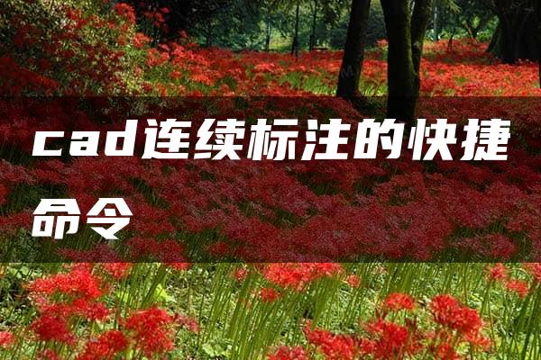 cad连续标注的快捷命令