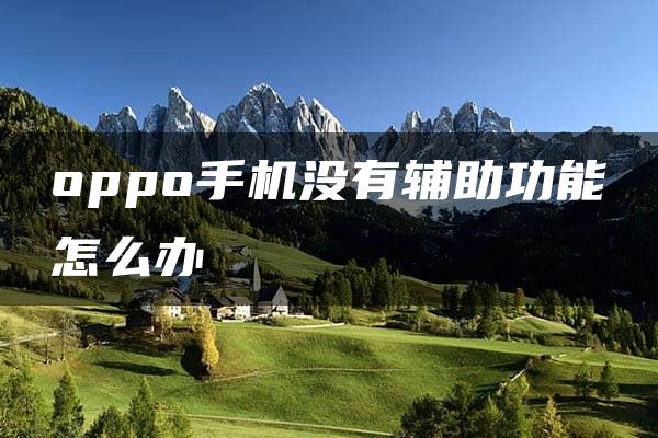 oppo手机没有辅助功能怎么办