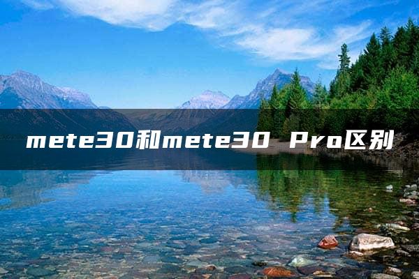 mete30和mete30 Pro区别