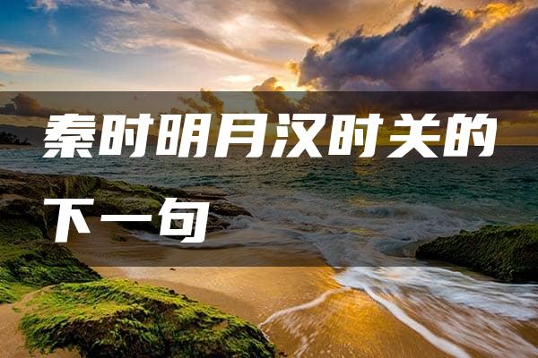 秦时明月汉时关的下一句