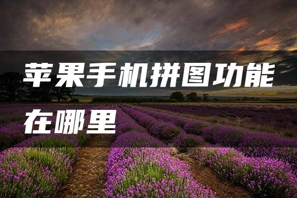 苹果手机拼图功能在哪里