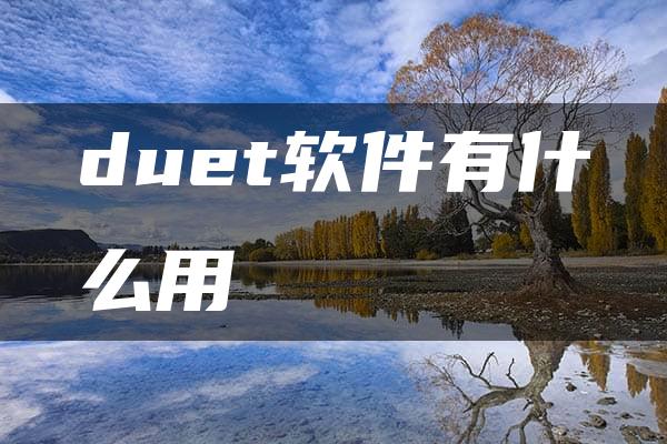 duet软件有什么用