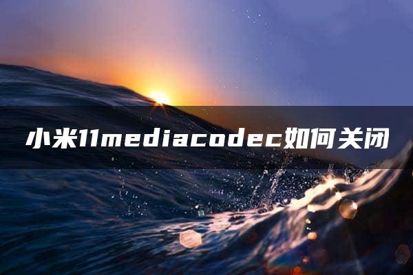 小米11mediacodec如何关闭