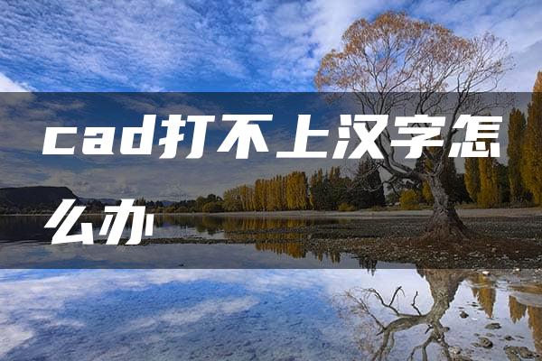 cad打不上汉字怎么办