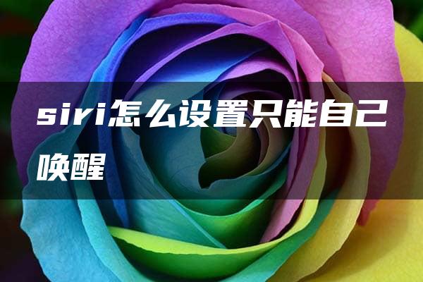 siri怎么设置只能自己唤醒