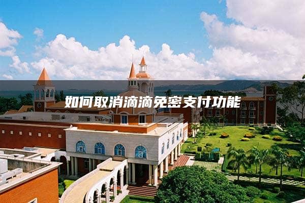 如何取消滴滴免密支付功能