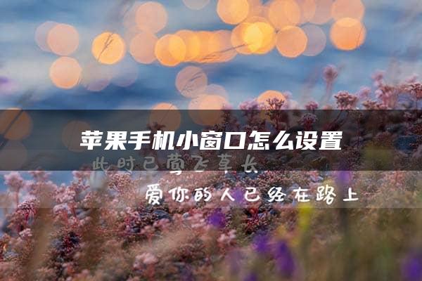 苹果手机小窗口怎么设置