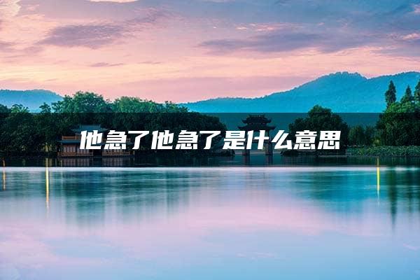 他急了他急了是什么意思