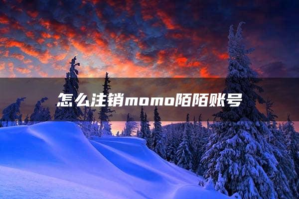 怎么注销momo陌陌账号