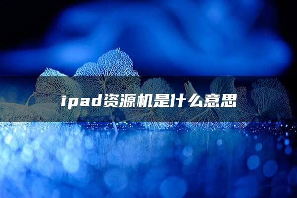 ipad资源机是什么意思