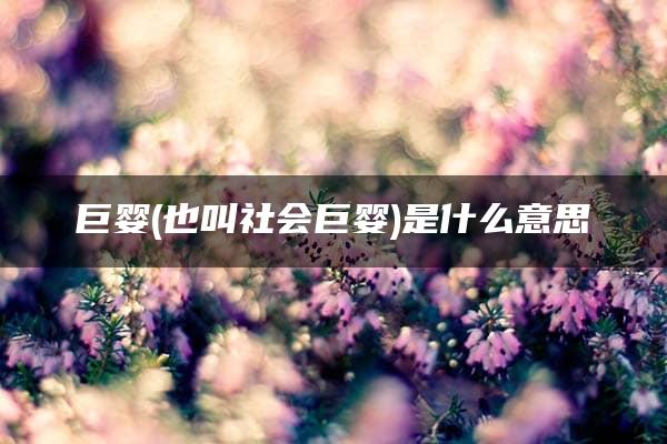 巨婴(也叫社会巨婴)是什么意思