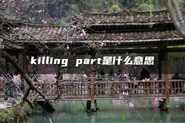 killing part是什么意思