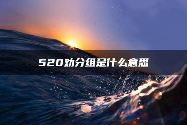 520劝分组是什么意思