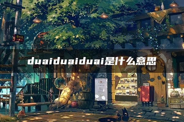 duaiduaiduai是什么意思