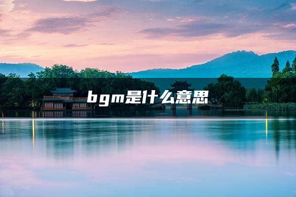 bgm是什么意思