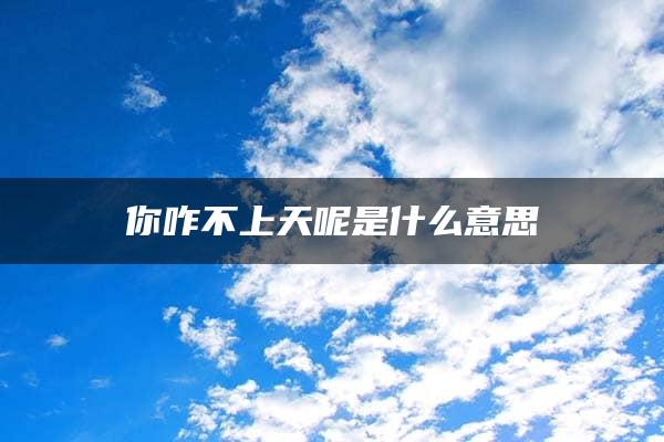 你咋不上天呢是什么意思